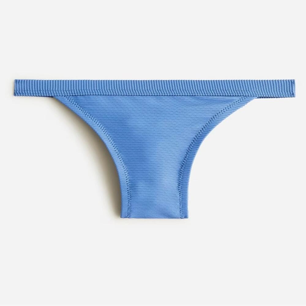 J. Crew Ribbed-trim Hipster Full-coverage Bikini Bottom Blue Women's 2X BH485